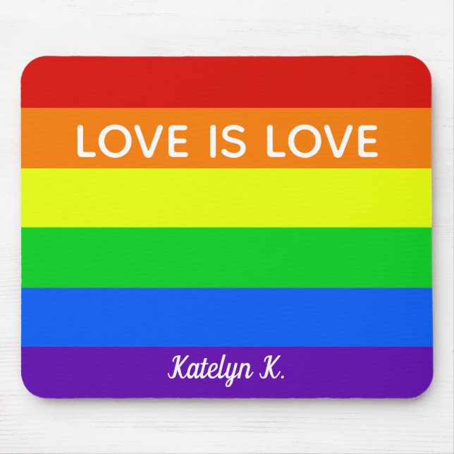 Rainbow Liebe ist Liebe Gay Pride LGBTQ Beautiful Mousepad (Vorne)