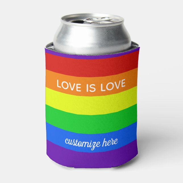 Rainbow Liebe ist Liebe Gay Pride Parade Benutzerd Dosenkühler (Kanne Vorderseite)