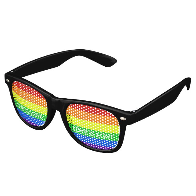 Rainbow Liebe ist Liebe Gay Pride Parade Partybrille (Schrägansicht)