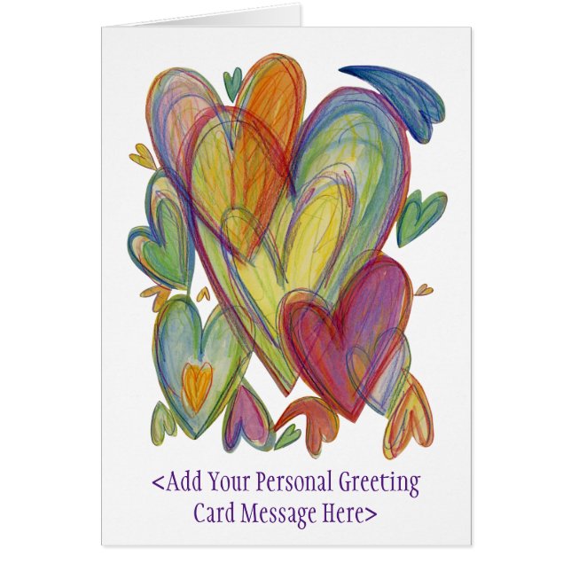 Rainbow Liebe Kunst Grußkarten (Vorne)