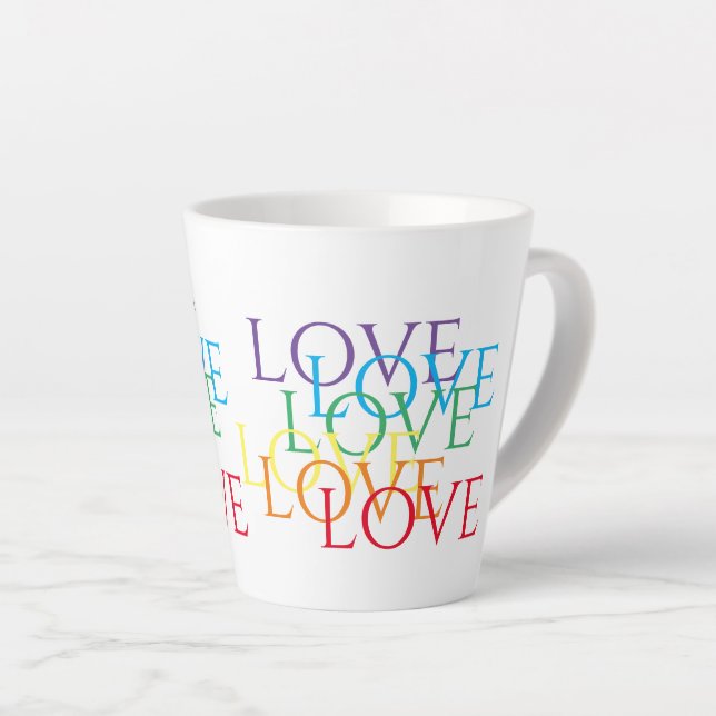 RAINBOW LIEBE Latte Tasse (Rechte Ecke)