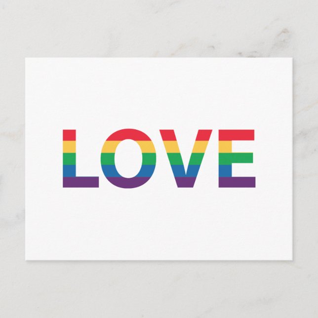 Rainbow Liebe Letters Postkarte (Vorderseite)