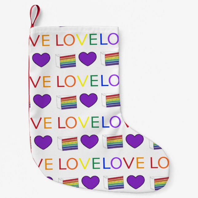 Rainbow Liebe LGBT Pride Wedding Cake LGBTQ Kleiner Weihnachtsstrumpf (Vorderseite)