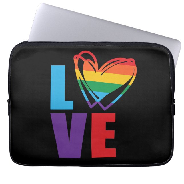 Rainbow-Liebe LGBTQ-Unterstützung für Herz Laptopschutzhülle (Vorderseite)