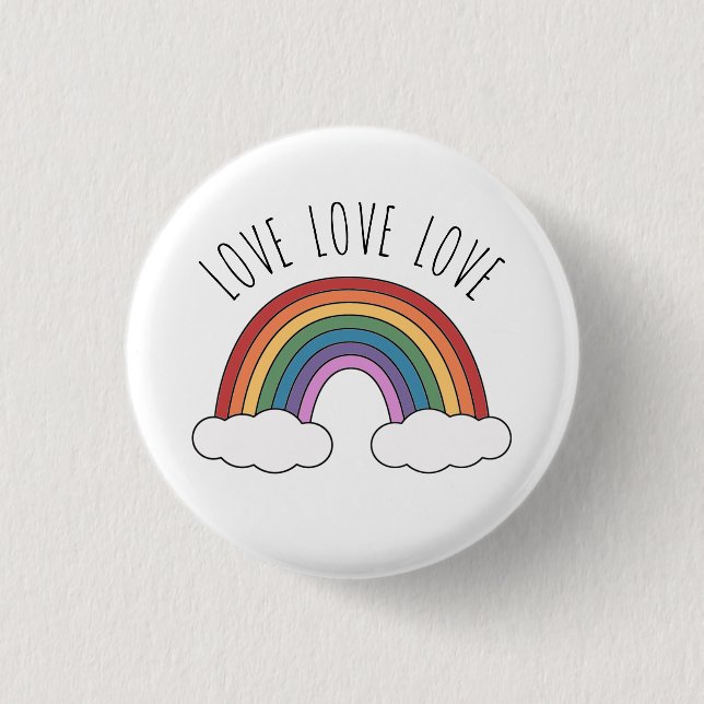 Rainbow Liebe Liebe Liebe Button (Vorderseite)