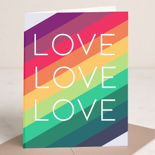 Rainbow   Liebe Liebe Liebe Moderne, stilvolle LGB Karte