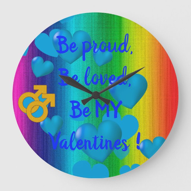 Rainbow Liebe Man Große Wanduhr (Vorderseite)