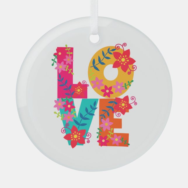 Rainbow-Liebe Ornament Aus Glas (Vorderseite)