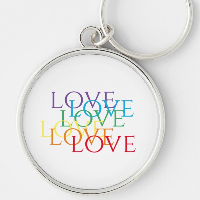 RAINBOW LIEBE Premium Round Schlüsselanhänger (Vorne)