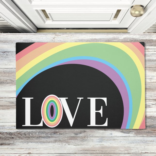 RAINBOW LIEBE Schwarz-weiß Bath Mat Fußmatte (Von Creator hochgeladen)