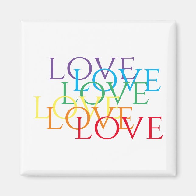 RAINBOW LIEBE Square Magnet (Vorne)