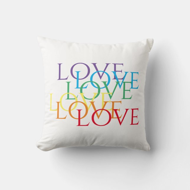 RAINBOW LIEBE Square Throw Kissen (Vorderseite)