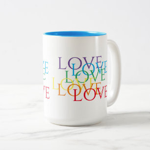 RAINBOW LIEBE Tall Blue Zwei-Tone-Tasse Zweifarbige Tasse