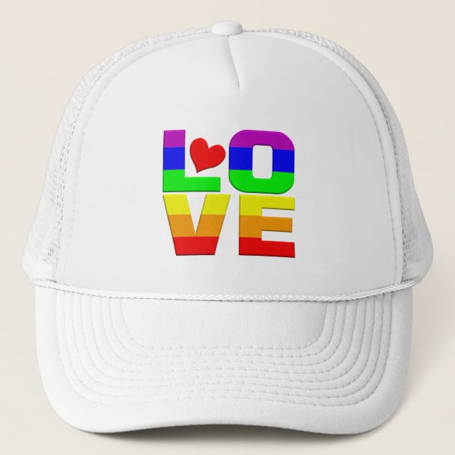 Rainbow-Liebe Truckerkappe (Vorderseite)