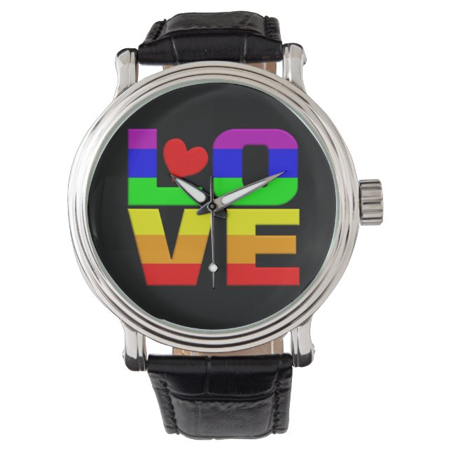 Rainbow-Liebe-Uhren Armbanduhr (Vorderseite)