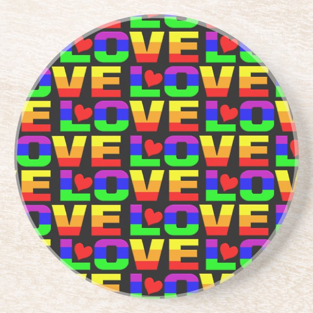 Rainbow Liebe Untersetzer (Vorne)