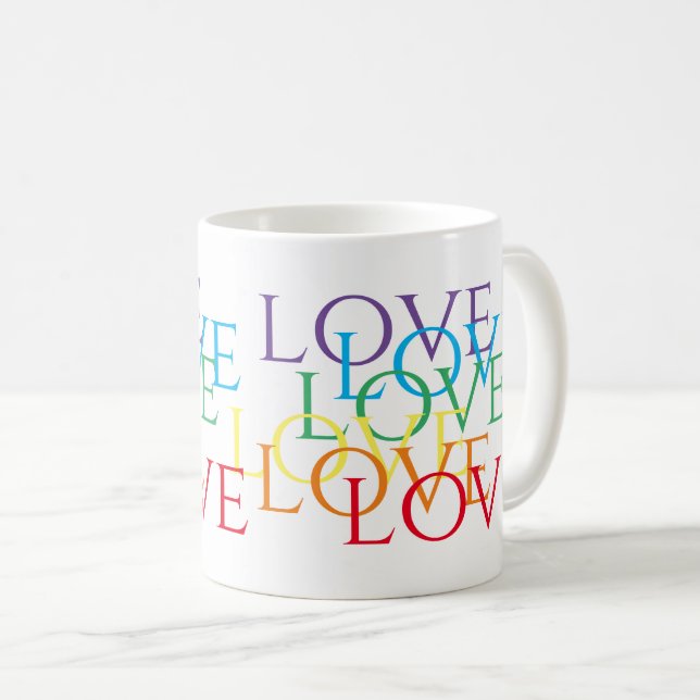 RAINBOW LIEBE Weiße Tasse (VorderseiteRechts)