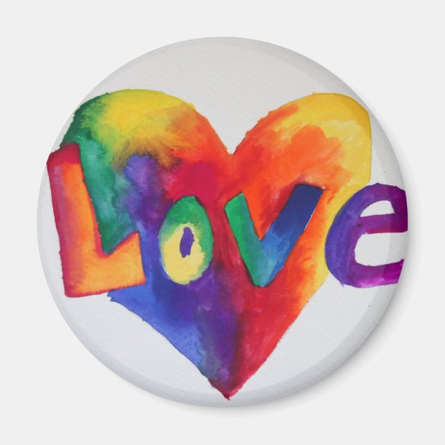 Rainbow Liebe Word Magnet Inspiration Malerei (Vorne)