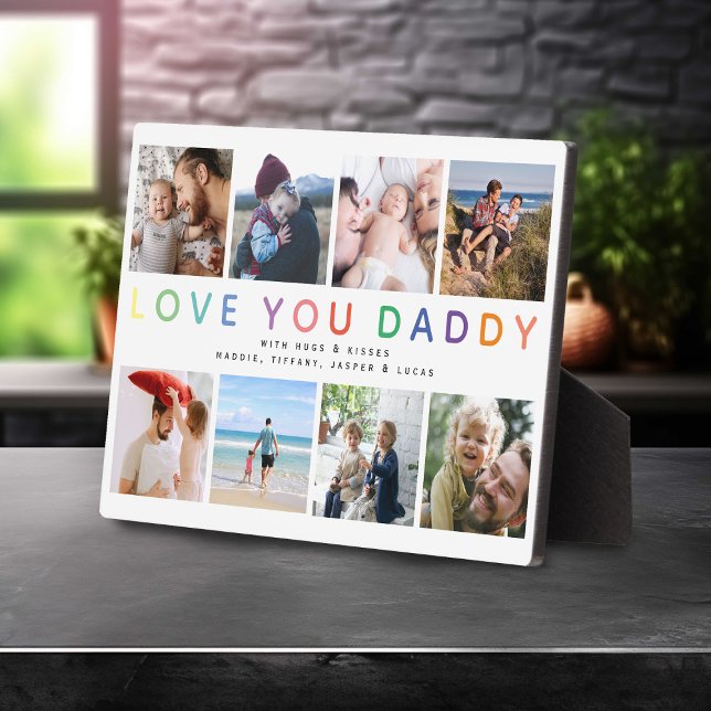 Rainbow 'LIEBE YOU DADDY' Foto Collage Keepake Fotoplatte (Von Creator hochgeladen)