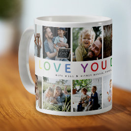 Rainbow 'LIEBE YOU DADDY' Foto Collage Keepake Kaffeetasse