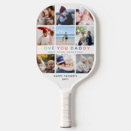 Rainbow 'LIEBE YOU DADDY' Foto Collage Keepake Pickleball Schläger