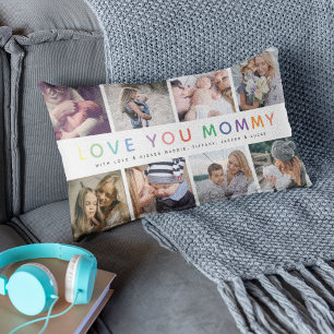 Rainbow 'LIEBE YOU MOMMY' Foto Collage Keepake Lendenkissen