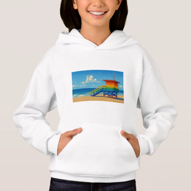 Rainbow Lifeguard von Venice Beach Hoodie (Vorderseite)