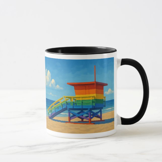 Rainbow Lifeguard von Venice Beach Tasse (Rechts)