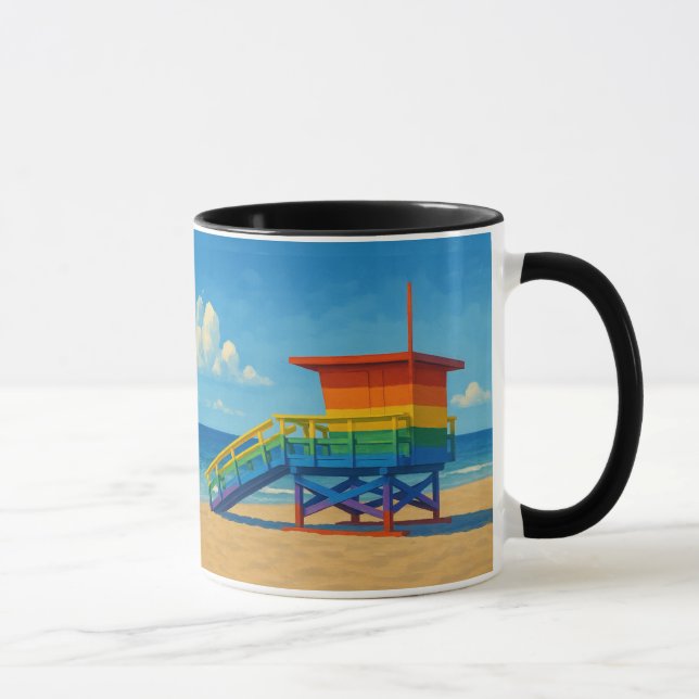 Rainbow Lifeguard von Venice Beach Tasse (Rechts)