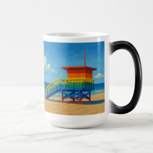 Rainbow Lifeguard von Venice Beach Verwandlungstasse
