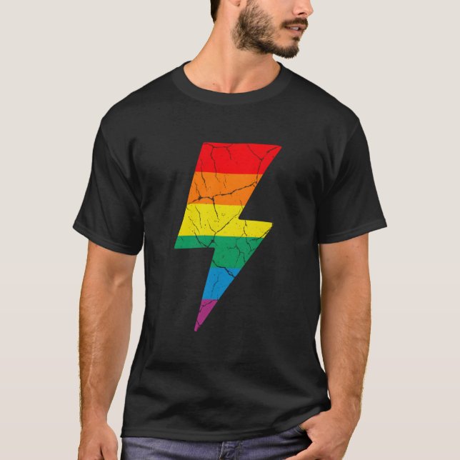 Rainbow Lighting Bolt T-Shirt (Vorderseite)