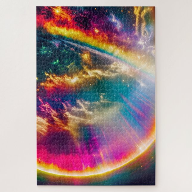 Rainbow-Lighting durch Weltraumwolken (Vertikal)