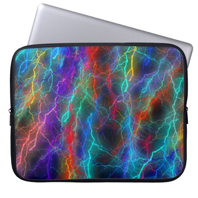 Rainbow Lightning Storm Laptopschutzhülle (Vorderseite)