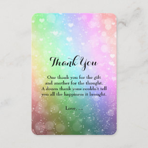 Rainbow Lights Sparkle Sweet 16 Danke Karte
