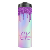Rainbow lila Glitzer Tropfen holografisches Monogr
