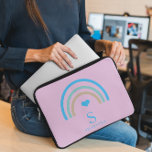 Rainbow Lilac Monogram Laptop Sleeve<br><div class="desc">Rainbow Lilac Monogram Laptop Sleeve Schützen Sie Ihren Laptop mit diesem Regenbogen, lila Hintergrund und beige Schriftart Laptop Ärmel. Einfach mit Ihrem eigenen Namen (oder einem anderen Namen) personalisieren, indem Sie auf "DIESE VORLAGE PERSONALISIEREN" klicken. Dieser Laptop-Ärmel ist für diejenigen, die gewollt, um den Laptop mit lebhaften Farbpalette und persönliche...</div>