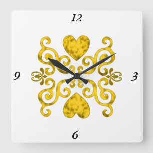 Rainbow Lily und Heart Quadratische Wanduhr