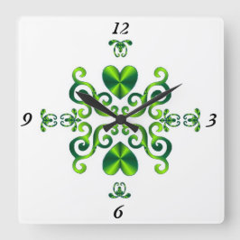 Rainbow Lily und Heart Quadratische Wanduhr