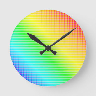 Rainbow Lines Runde Wanduhr