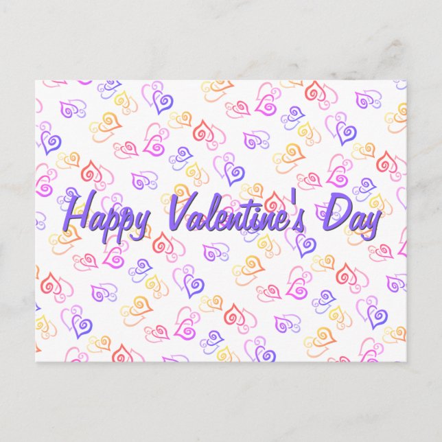 Rainbow Linked Heart Motif Modèle d'oeuvres d'art (Devant)