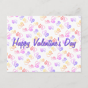 Rainbow Linked Heart Pattern Artwork Template Feiertagspostkarte