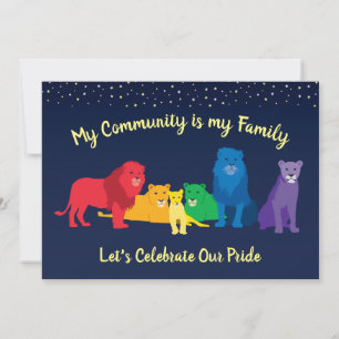 Rainbow Lion Pride LGBT Pride Party Einladung