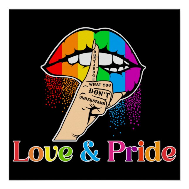 Rainbow Lippen, Liebe und Pride Lgbt Poster (Vorderseite)