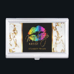 Rainbow Lips auf Gold & White Marmor Visitenkarten Dose<br><div class="desc">Berufliche Visitenkartenhalter in einem Rainbow Lips auf Gold & White Marmor Designprint mit DIY Text. ⭐ Dieses Produkt ist zu 100% benutzerdefinierbar. Grafik und Text können gelöscht, verschoben, verändert, verändert, gedreht usw... 99% meiner Designs in meinem Geschäft sind in Schichten gemacht. Damit können Sie die Größe und den Text der...</div>