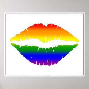 Rainbow Lips Poster