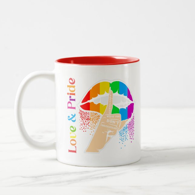 Rainbow Lips Zweifarbige Tasse (Links)