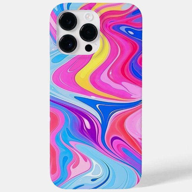 Rainbow Liquid Marble Case-Mate iPhone 14 Pro Max Hülle (Rückseite)