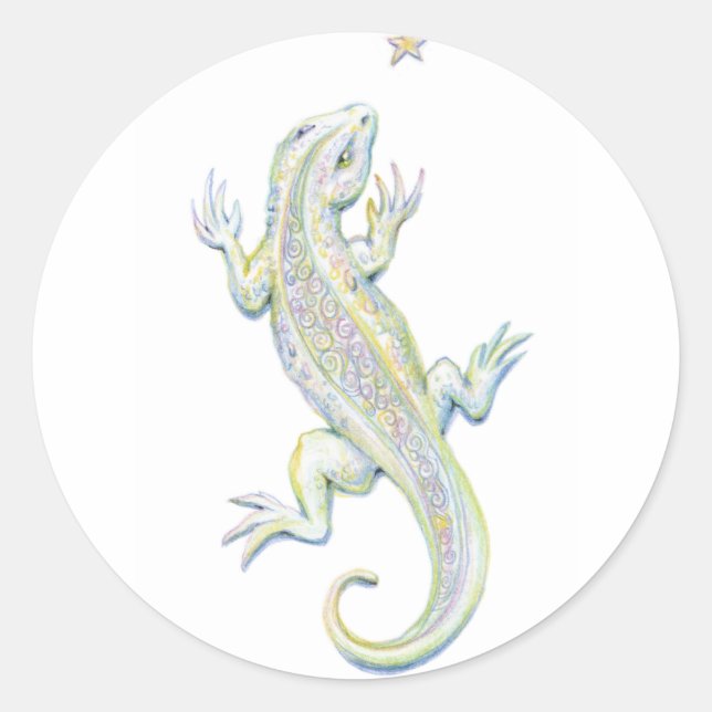 Rainbow Lizard Runder Aufkleber (Vorderseite)