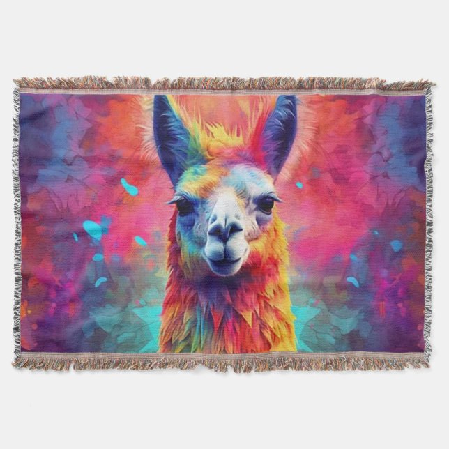 Rainbow Llama Decke (Vorderseite)