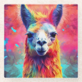 Rainbow Llama Glasuntersetzer